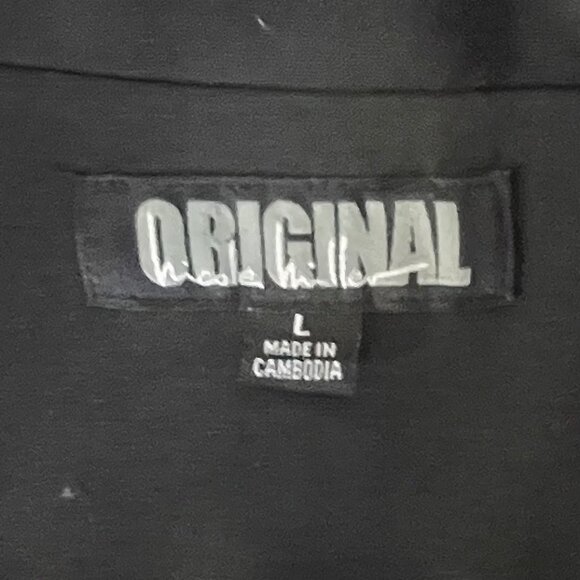 Original Nicole Miller Womens Blazer Jacket Size L Black Cotten Polyester EUC! - Picture 4 of 15